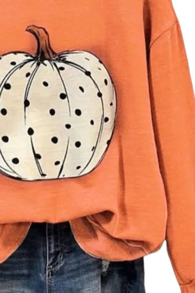 Miss Sparkling I Spy Pumpkin Sweatshirt In Orange