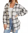 Miss Sparkling Out And About Shacket In Multi In Gray