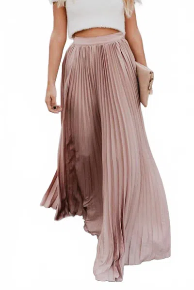 Miss Sparkling Pleated Maxi Skirt In Light Pink