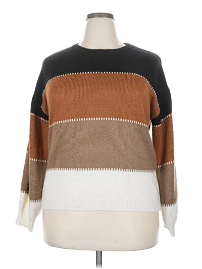 Pre-owned Miss Sparkling Pullover Sweater In Brown