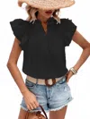 Miss Sparkling Ruffle & Go Blouse In Black In Black