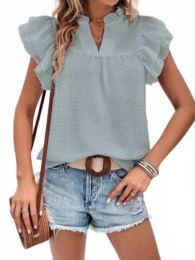 Miss Sparkling Ruffle & Go Blouse In Blue