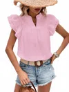 Miss Sparkling Ruffle & Go Blouse In Pink In Pink