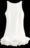 Miss Sparkling Ruffle Trim Dress In White