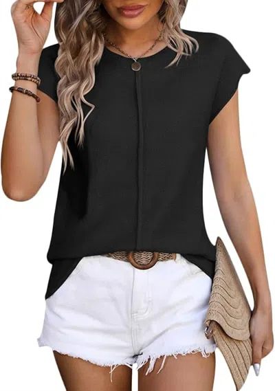 Miss Sparkling Sleeveless Knit Sweater In Black