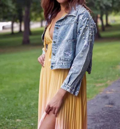 Miss Sparkling Star Jacket In Light Blue