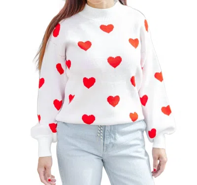 Miss Sparkling Sweetheart Cozy Knit Sweater In White