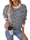 Miss Sparkling Wave Knit Sweater In Black In Black