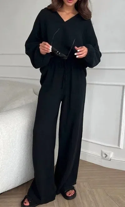 Miss Sparkling Women's 2-piece Pants Set In Black