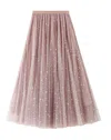 Miss Sparkling Women's Star Sparkles Midi Skirt In Pink In Pink