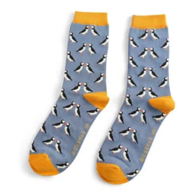 Miss Sparrow Men's Mr Heron Kissing Puffins In Blue