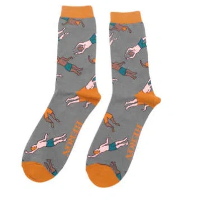 Miss Sparrow Men's Mr Heron Swimmer Socks In Gray