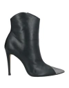Miss Unique Woman Ankle Boots Black Size 6 Leather In Black