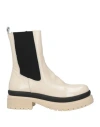 Miss Unique Woman Ankle Boots Ivory Size 10 Leather In White