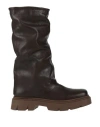 Miss Unique Woman Boot Dark Brown Size 10 Leather In Brown