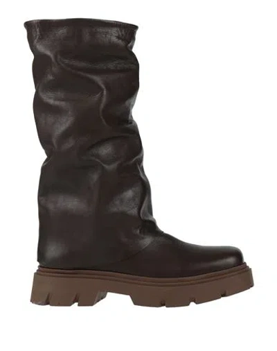 Miss Unique Woman Boot Dark Brown Size 10 Leather