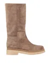 Miss Unique Knee Boots In Khaki