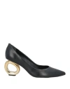 Miss Unique Woman Pumps Black Size 8 Leather In Black