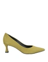 Miss Unique Woman Pumps Military Green Size 8 Leather