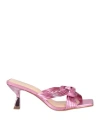 Miss Unique Woman Sandals Antique Rose Size 8 Leather In Pink
