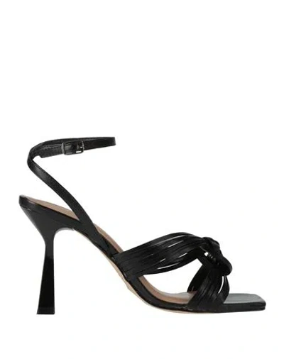 Miss Unique Woman Sandals Black Size 8 Leather