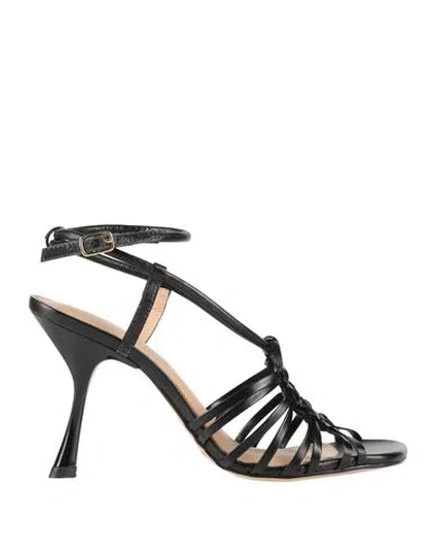 Miss Unique Woman Sandals Black Size 8 Leather