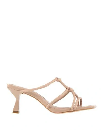 Miss Unique Woman Sandals Blush Size 6 Leather In Pink