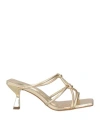 Miss Unique Woman Sandals Gold Size 6 Leather