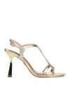 Miss Unique Woman Sandals Gold Size 6 Leather