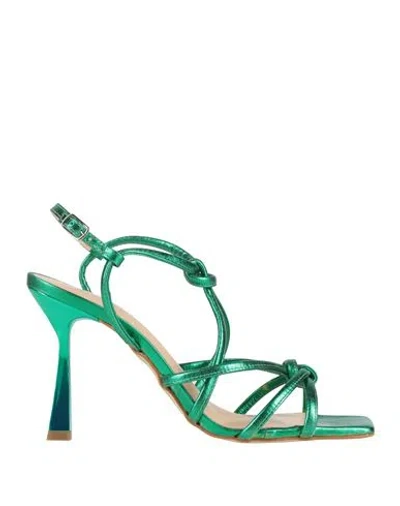 Miss Unique Woman Sandals Green Size 7 Leather