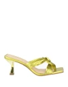 Miss Unique Woman Sandals Lime Green Size 7 Leather In Green