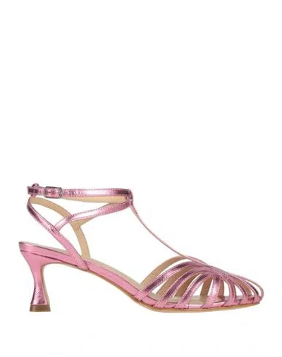 Miss Unique Woman Sandals Pink Size 8 Leather