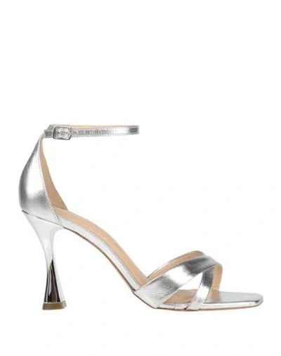 Miss Unique Woman Sandals Silver Size 9 Leather