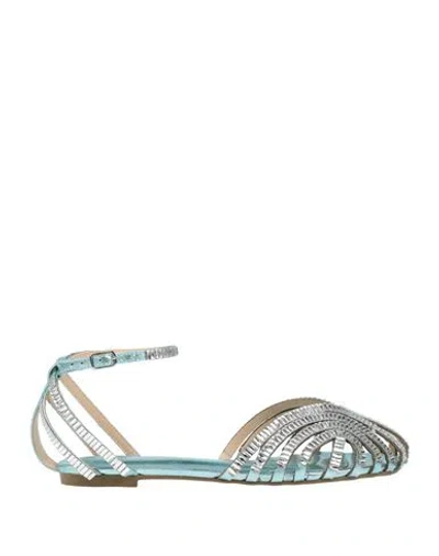 Miss Unique Woman Sandals Sky Blue Size 8 Leather
