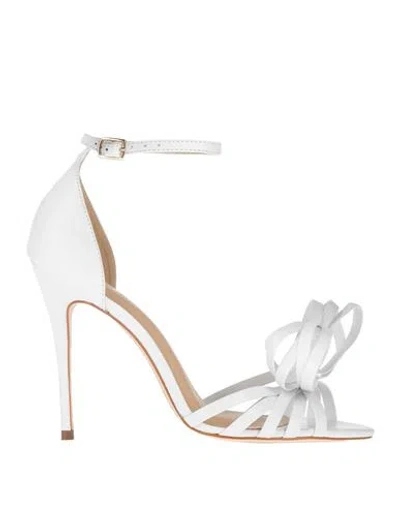 Miss Unique Woman Sandals White Size 8 Leather