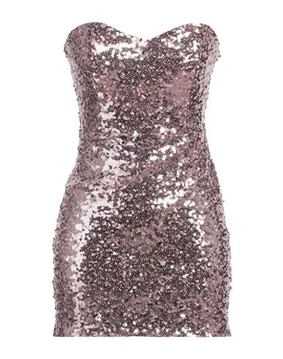 Miss You Woman Mini Dress Rose Gold Size 8 Polyester