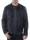 Missani Le Collezioni Men's Classic Fit Leather Biker Jacket In Black
