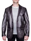 MISSANI LE COLLEZIONI MEN'S DISTRESSED LEATHER BLAZER