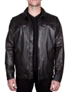 Missani Le Collezioni Reversible Leather Jacket In Brown Navy