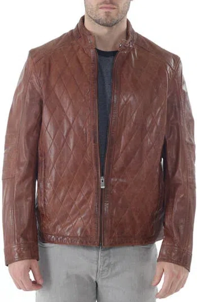 Missani Le Collezioni Quilted Leather Jacket In Cognac