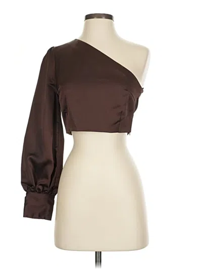 Pre-owned Missguided 3/4 Sleeve Blouse In Brown