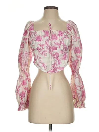 Pre-owned Missguided 3/4 Sleeve Blouse In Pink