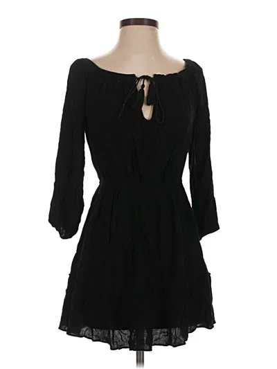 Pre-owned Missguided 3/4 Sleeve Top Black Keyhole Neckline Tops