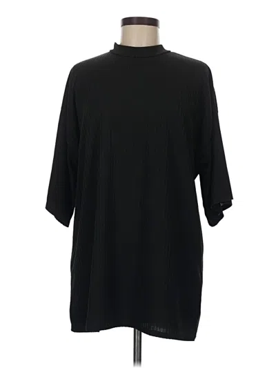 Pre-owned Missguided 3/4 Sleeve Top Black Mock Neckline Tops