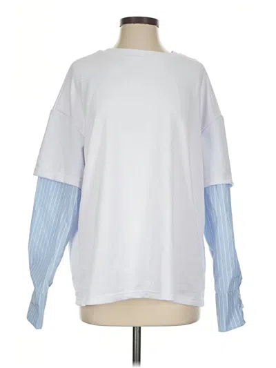 Pre-owned Missguided 3/4 Sleeve T-shirt In White