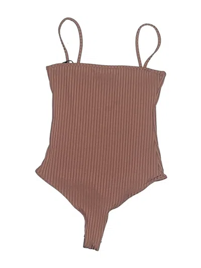 Pre-owned Missguided Bodysuit In Brown