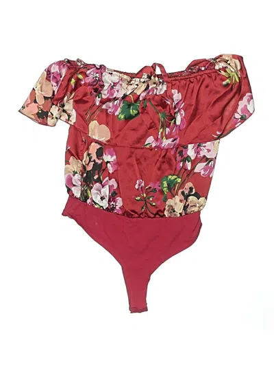 Pre-owned Missguided Bodysuit In Burgundy
