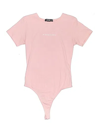 Pre-owned Missguided Bodysuit In Pink
