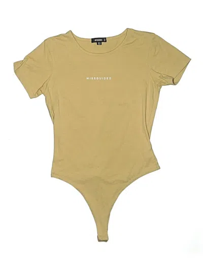 Pre-owned Missguided Bodysuit In Tan