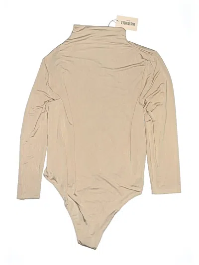 Pre-owned Missguided Bodysuit In Tan